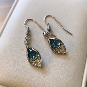 Silver Swarovski crystal earrings